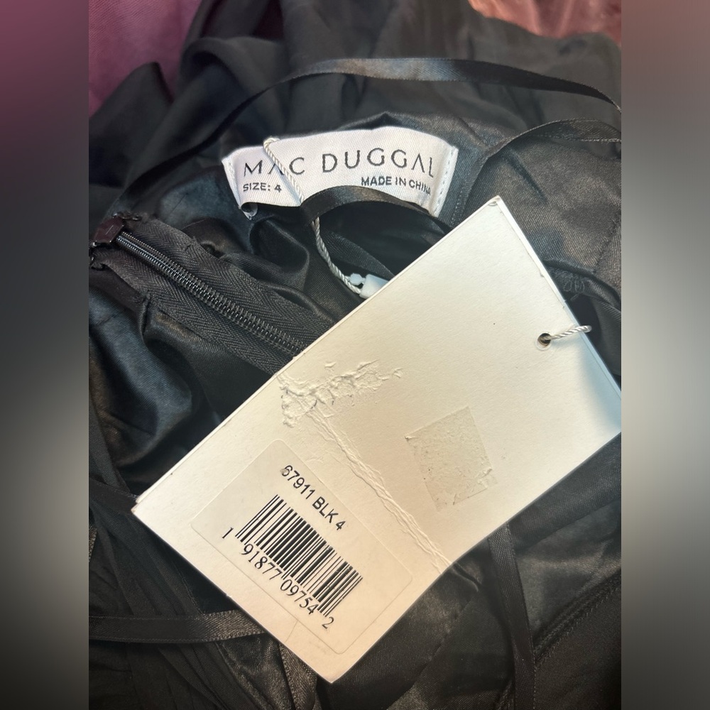 Mac Duggal Black Ruffle Sleeve Maxi Dress - Picture 4 of 6